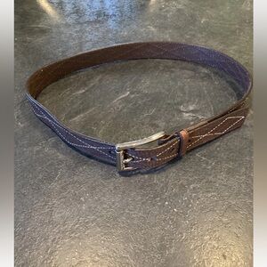 Men’s Michael brown leather stitching accents belt Size M (34)